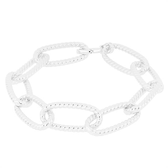 Bracciale a catena con maglie ovali - Argento 925