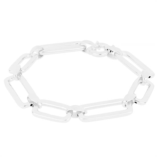 Bracciale a catena con maglie rettangolari - Argento 925