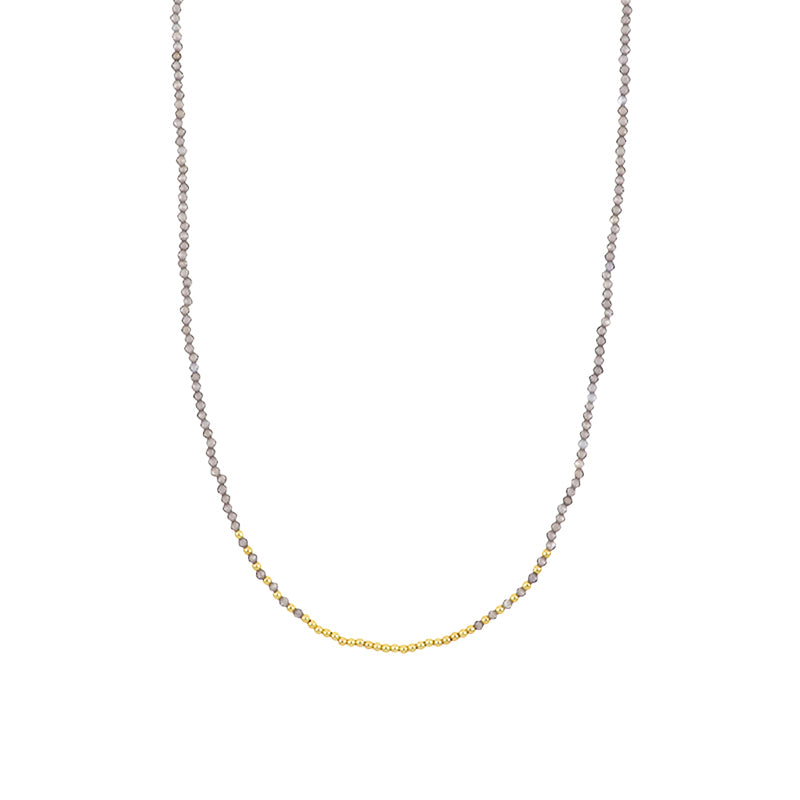 Collana pietre dure e pallini 2 mm - Argento 925