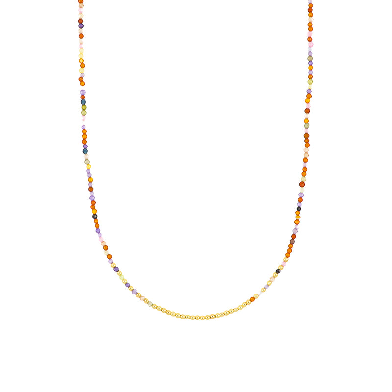 Collana pietre dure e pallini 2 mm - Argento 925