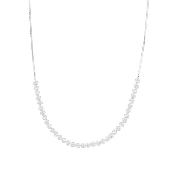 Collana tennis fiorellini con zirconi bianchi - Argento 925