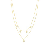 Collana doppio filo con cuoricini pendenti e zirconi bianchi- Argento 925