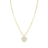 Collana a catena con cuore pendente e zirconi - Argento 925