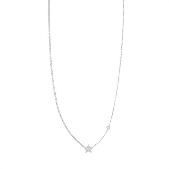 Collana doppia catenina e stellina zirconata - Argento 925