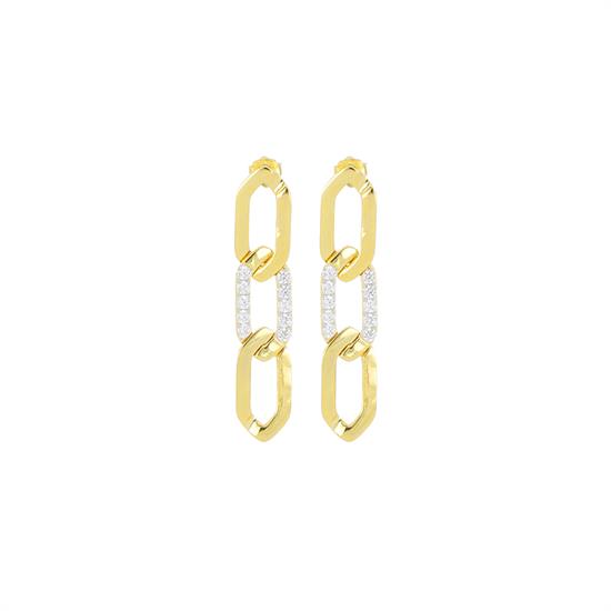 Orecchini Groumette pendenti con zirconi - Argento 925