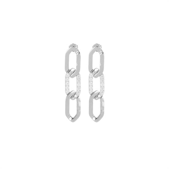 Orecchini Groumette pendenti con zirconi - Argento 925