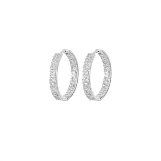 Orecchini a cerchio con zirconi bianchi - Barbato Gioielli