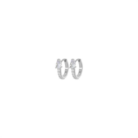 Orecchini cerchietto zirconati - Argento 925