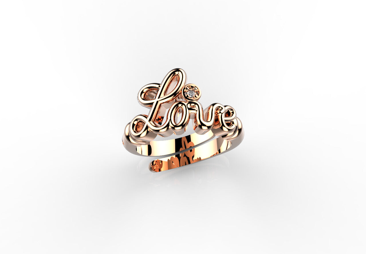 Anello con nome in corsivo - Regolabile