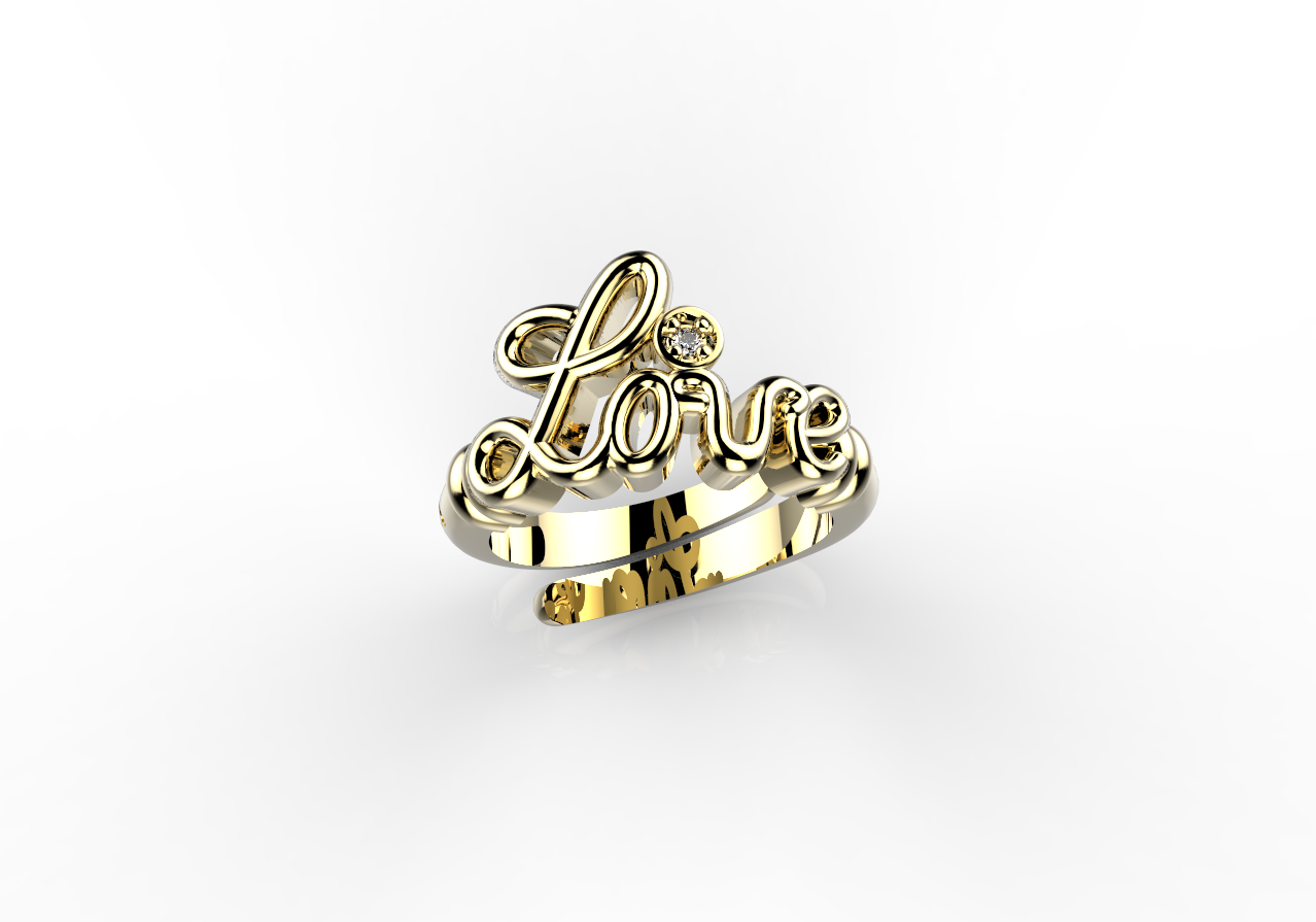 Anello con nome in corsivo - Regolabile