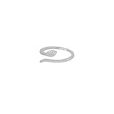 Anello donna regolabile snake in argento con zirconi - Barbato Gioielli