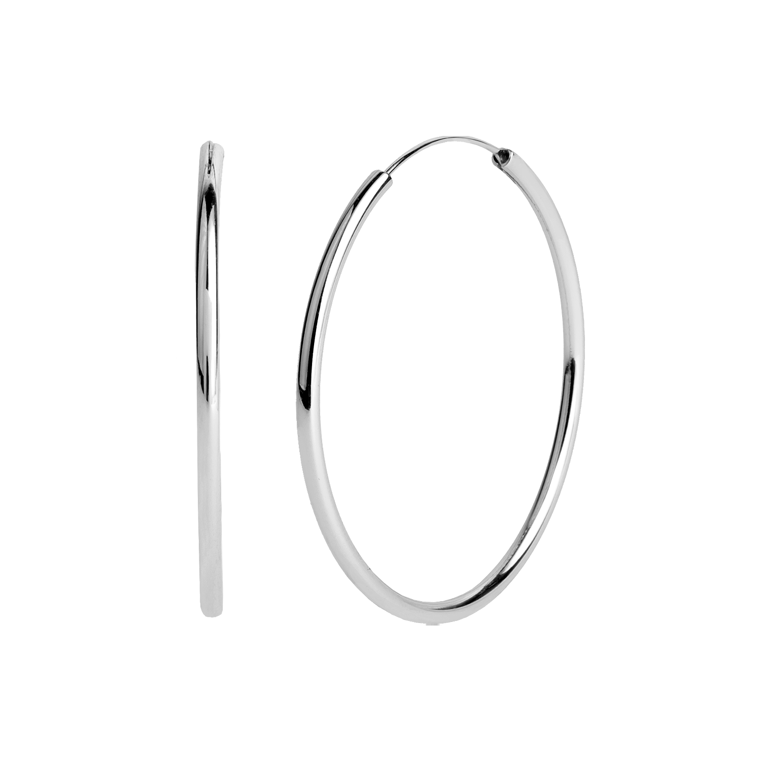 Orecchini a cerchio Essential in argento 925 anallergici 40 mm- Barbato Gioielli