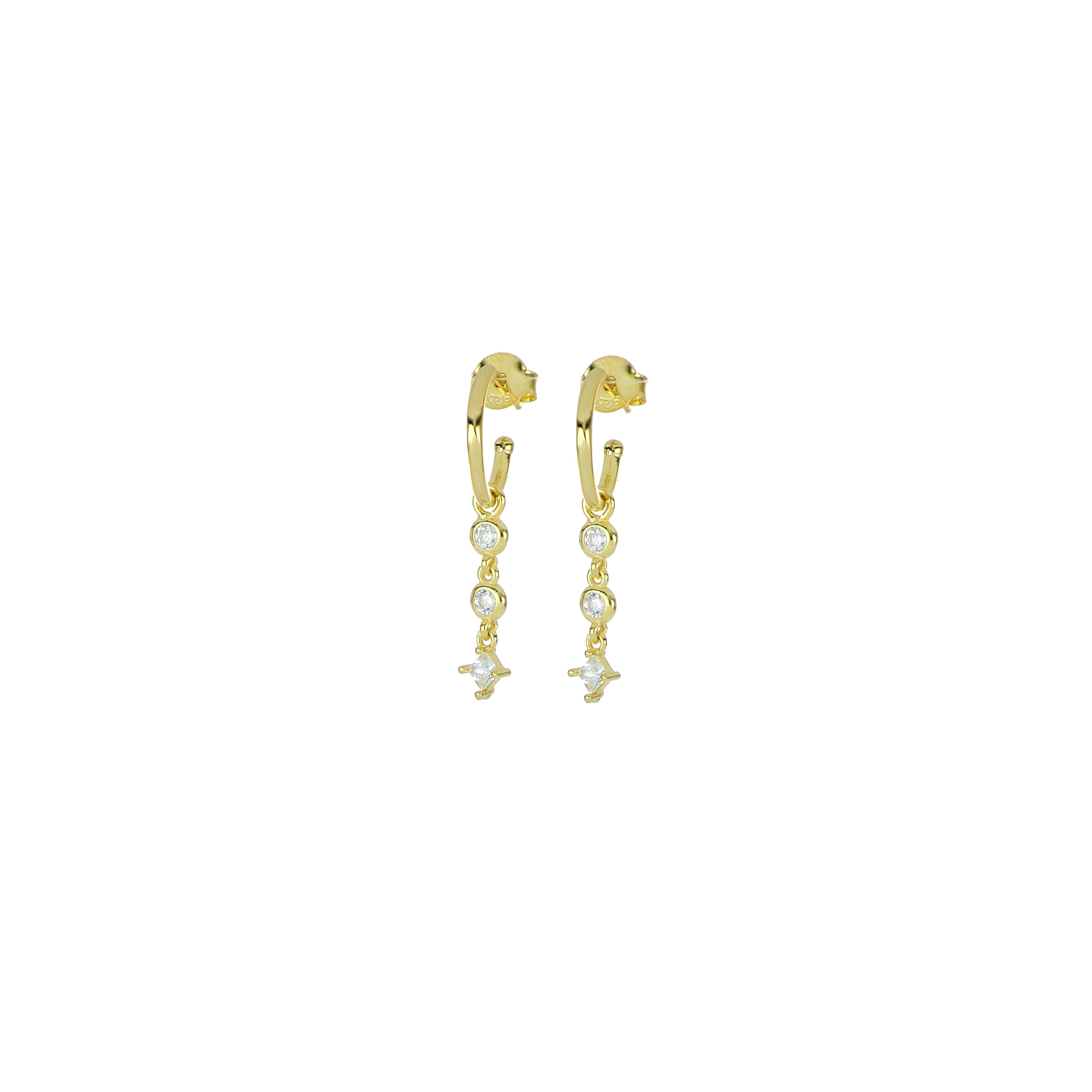 Orecchini stud semicerchio con pendenti Corail - Barbato Gioielli