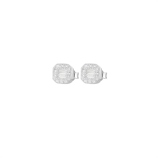 Piercing quadrato con zirconi Silver - "BLOCK" - Barbato Gioielli - Barbato Gioielli