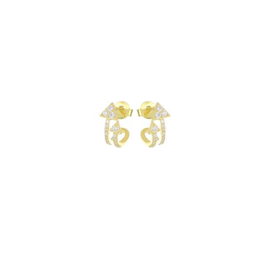 Piercing a cerchietto con doppia freccia zirconata Gold - "Arrow" - Barbato Gioielli - Barbato Gioielli