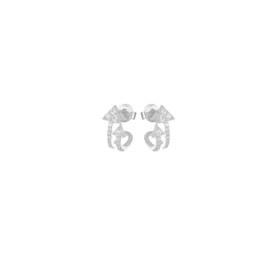 Piercing a cerchietto con doppia freccia zirconata Silver - "Arrow" - Barbato Gioielli - Barbato Gioielli