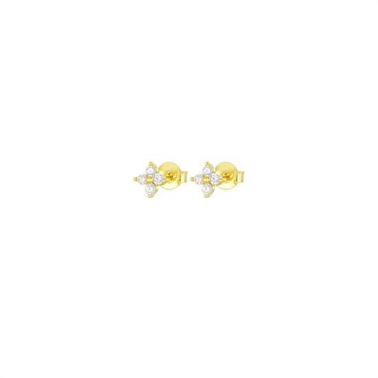 Piercing gold con mini fiorellino con zirconi bianchi - "MILA" - Barbato Gioielli - Barbato Gioielli